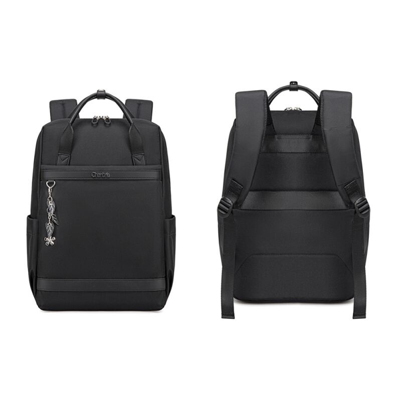 Chantria γυναικεία τσάντα πλάτης CB00639 με θήκη laptop 14", 12.5L, μαύρη – φωτογραφία 5