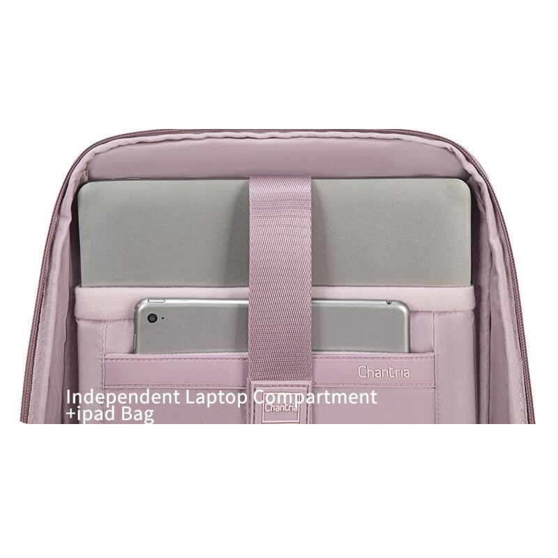 Chantria γυναικεία τσάντα πλάτης CB00639 με θήκη laptop 14", 12.5L, μωβ – φωτογραφία 6