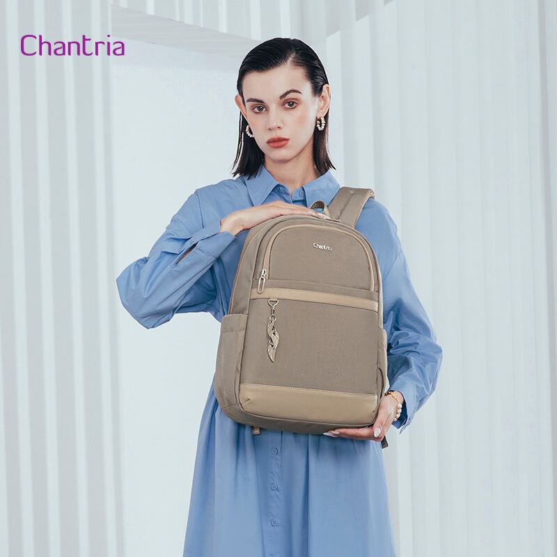 Chantria γυναικεία τσάντα πλάτης CB00648 με θήκη laptop 14", 14.3L, χακί – φωτογραφία 2