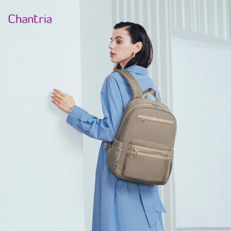 Chantria γυναικεία τσάντα πλάτης CB00649 με θήκη laptop 14", 14.3L, χακί – φωτογραφία 2