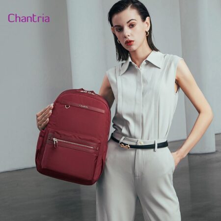 Chantria γυναικεία τσάντα πλάτης CB00649 με θήκη laptop 14", 14.3L, κόκκινη – φωτογραφία 2