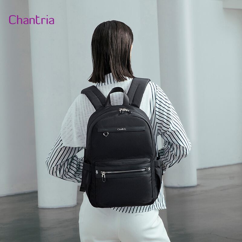 Chantria γυναικεία τσάντα πλάτης CB00649 με θήκη laptop 14", 14.3L, μαύρη – φωτογραφία 2