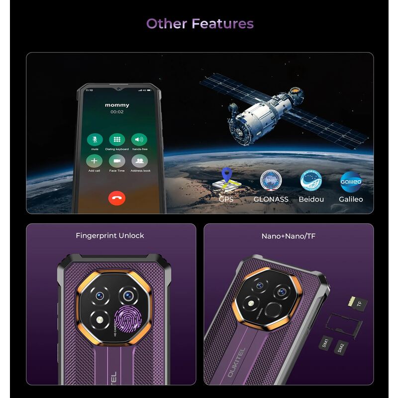 Oukitel smartphone G7, 6.52", 4/128GB, 10600mAh, IP68/IP69K/MIL-STD 810H, μαύρο – φωτογραφία 4
