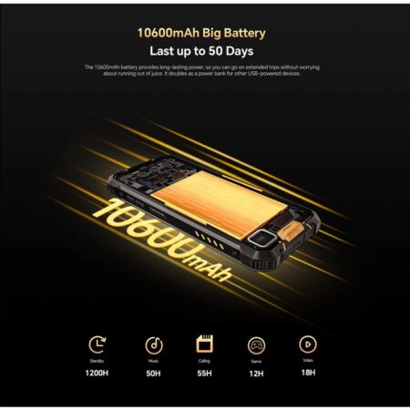Oukitel smartphone WP23S, 6.52", 4/64GB, 10600mAh, IP68/IP69K/MIL-STD 810H, μαύρο – φωτογραφία 6