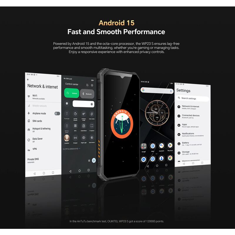 Oukitel smartphone WP23S, 6.52", 4/64GB, 10600mAh, IP68/IP69K/MIL-STD 810H, μαύρο – φωτογραφία 7