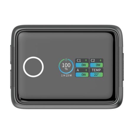 Powertech power bank PT-1640 με οθόνη & καλώδιο, 20000mAh, 100W, γκρι – φωτογραφία 2