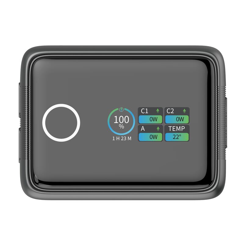 Powertech power bank PT-1640 με οθόνη & καλώδιο, 20000mAh, 100W, γκρι – φωτογραφία 2