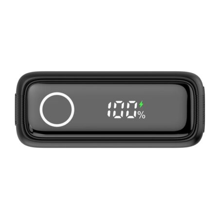 Powertech power bank PT-1641 με οθόνη & καλώδιο, 10000mAh, 22.5W, μαύρο – φωτογραφία 2