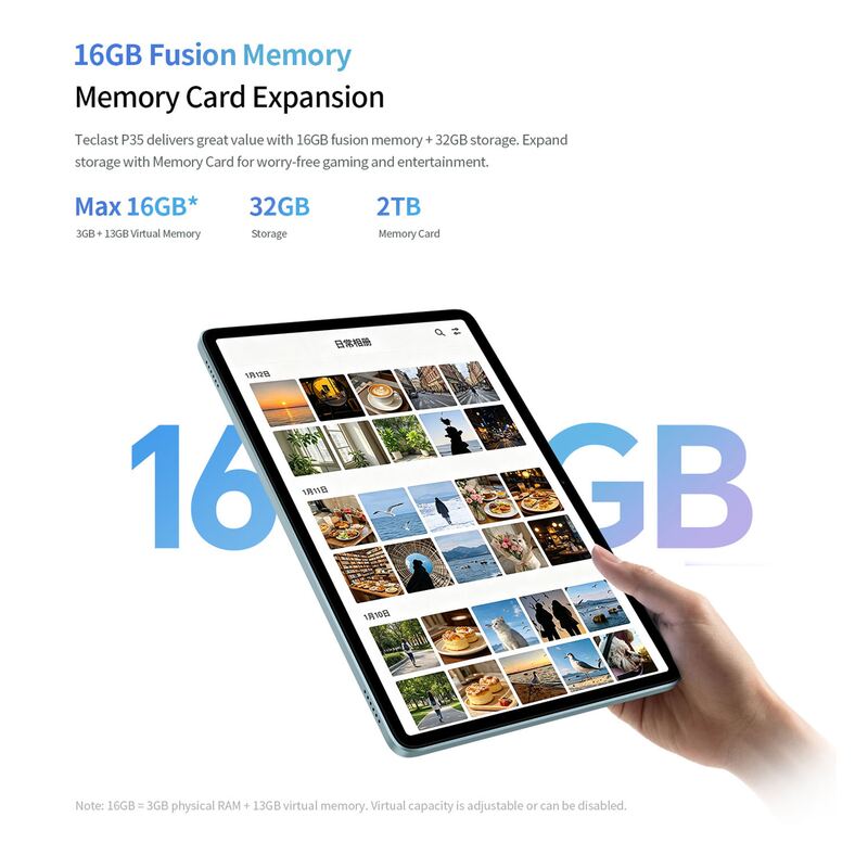 Teclast tablet P35, 10.1", 3/32GB, Android 16, 6000mAh, μπλε – φωτογραφία 4