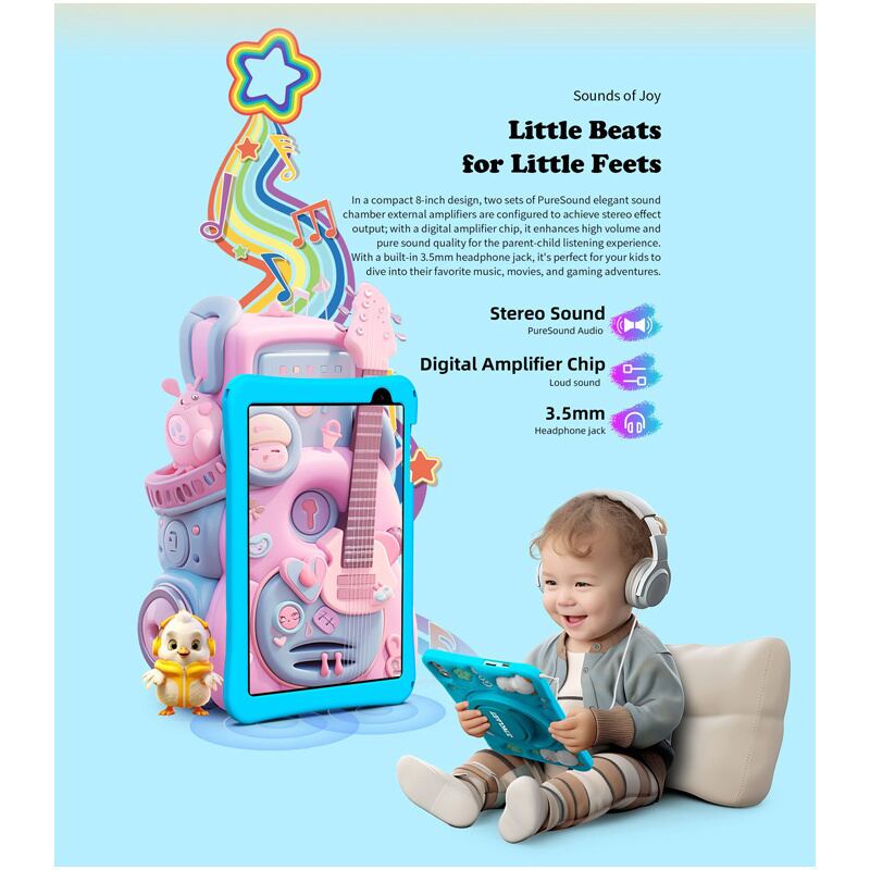 Teclast tablet P85T Kids, 8" HD, 4/64GB, Android 14, 5000mAh, μπλε – φωτογραφία 3