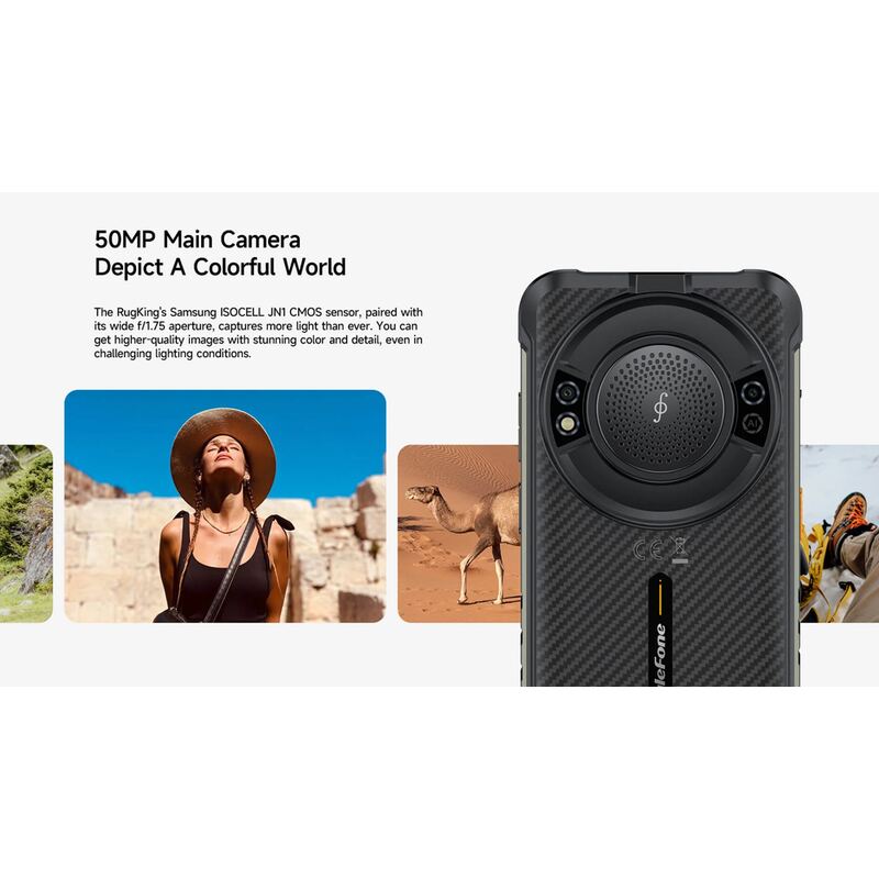 Ulefone smartphone RugKing με ηχείο 3.5W, 5.99", 8/128GB, 9600mAh, IP68/IP69K/MIL-STD-810H, μαύρο – φωτογραφία 3