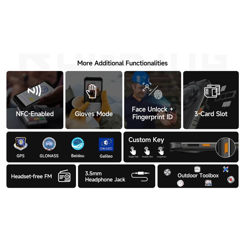 Ulefone smartphone RugKing με ηχείο 3.5W, 5.99", 8/128GB, 9600mAh, IP68/IP69K/MIL-STD-810H, μαύρο – φωτογραφία 7