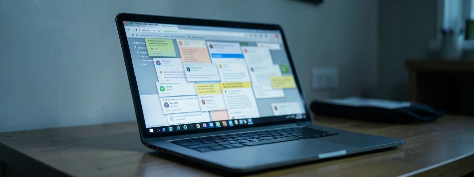 Laptop με την οθόνη γεμάτη αναδυόμενα παράθυρα