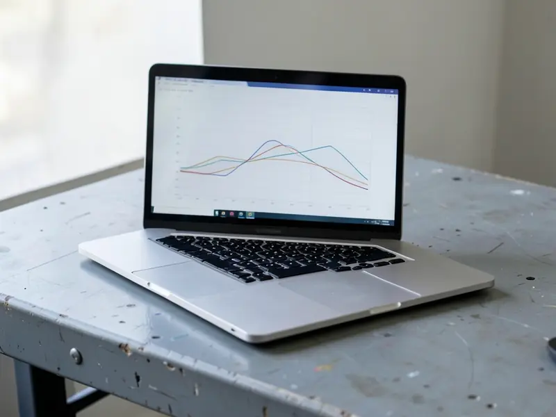 Laptop με γράφημα δοκιμής φορτίου στην οθόνη